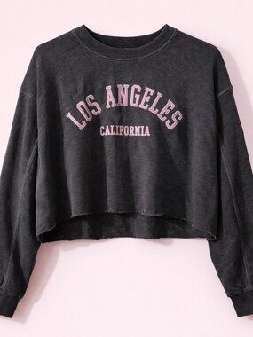 NWT Garage Black Los Angeles Cropped Sweatshirt